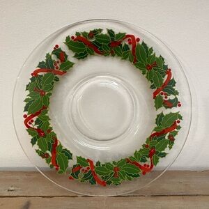 Vintage 1981 Avon Holiday Hostess Collection Platter - Festive Green and Red